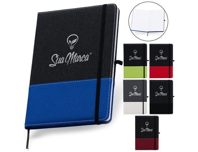 Caderneta Personalizada Estilo Moleskine A5 De Polister E rPET Com Folhas Pautadas