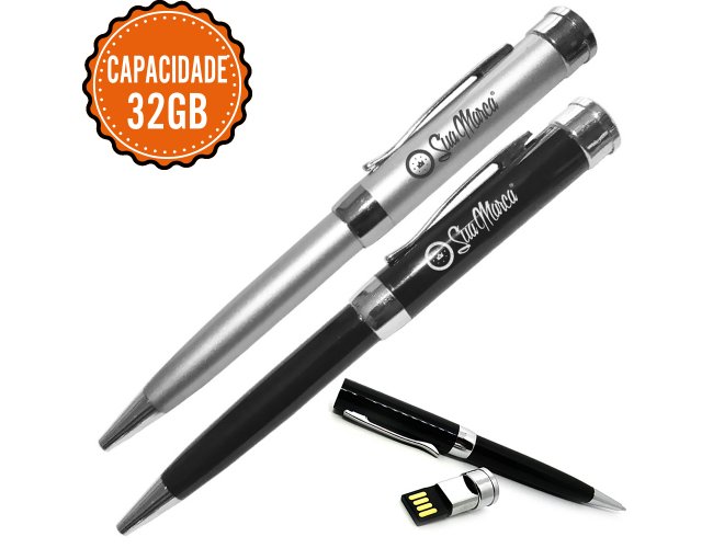 Caneta Pen Drive Personalizada De Metal Com Capacidade De 32GB ELEGANCE