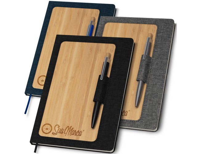 Caderno Ecolgico Personalizado Com Capa Em Material Reciclvel E Bambu