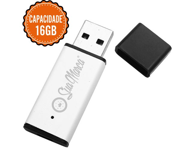 Pen Drives Personalizado De Alumnio Com Tampa De Plstico PRATINHA Com Capacidade De 16GB