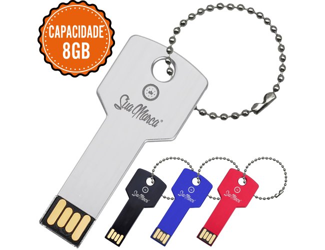 Pen Drive Personalizado Com Formato De Chave Em Metal E Capacidade De 8GB