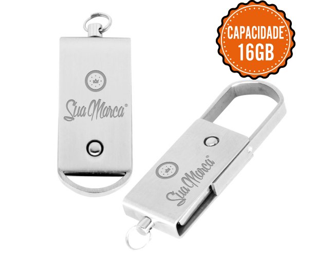 Mini Pen Drive Giratrio Personalizado De Metal Com Capacidade De 16GB